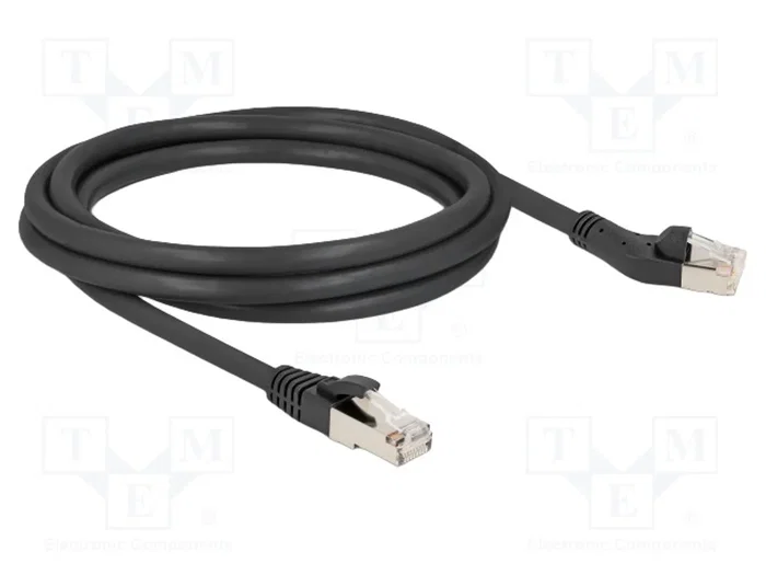 DeLOCK Cable de Red RJ45 Cat.8.1 S/FTP 2m Negro con Conector Angulado DeLOCK Cable de Red RJ45 Cat.8.1 S/FTP 2m Negro con Conector Angulado