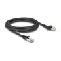 DeLOCK Cable de Red RJ45 Cat.8.1 S/FTP 2m Negro con Conector Angulado