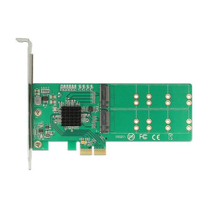 DeLOCK 89588 Tarjeta PCI Express con 4 Puertos M.2 Key B Internos para SATA, Formato Low Profile, PCIe 2.0, Compatible con Windows 10/8.1/7