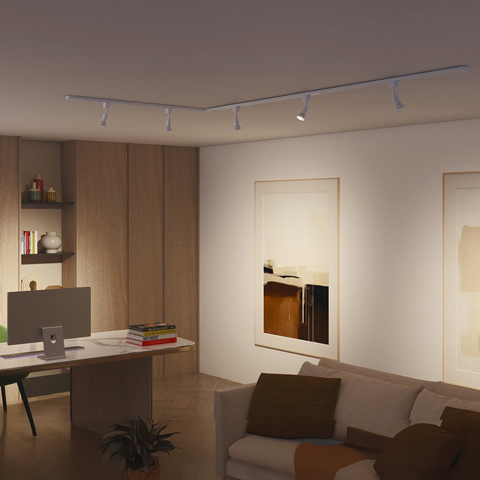Philips Easylink Conector en L Sentido Horario Blanco para Sistema de Iluminación de Carril, Realiza Giros de 90°, 1800W Máx, 220-240V