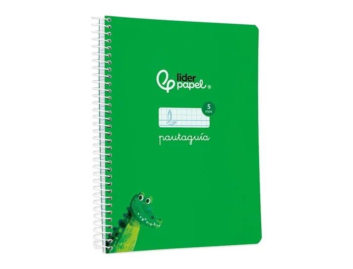 Liderpapel Cuaderno Espiral A5 Pautaguía 40 Hojas 75g Cuadro Pautado 5mm Tapa Blanda Color Verde