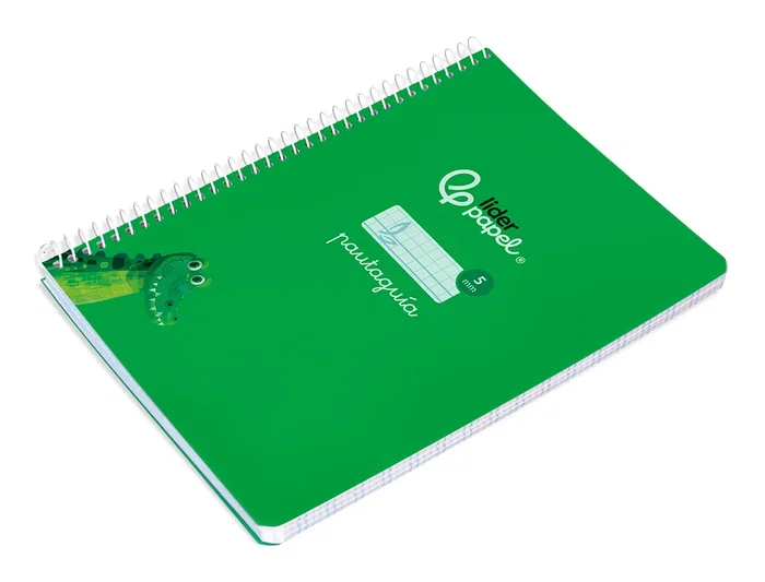Liderpapel Cuaderno Espiral A5 Pautaguía 40 Hojas 75g Cuadro Pautado 5mm Tapa Blanda Color Verde
