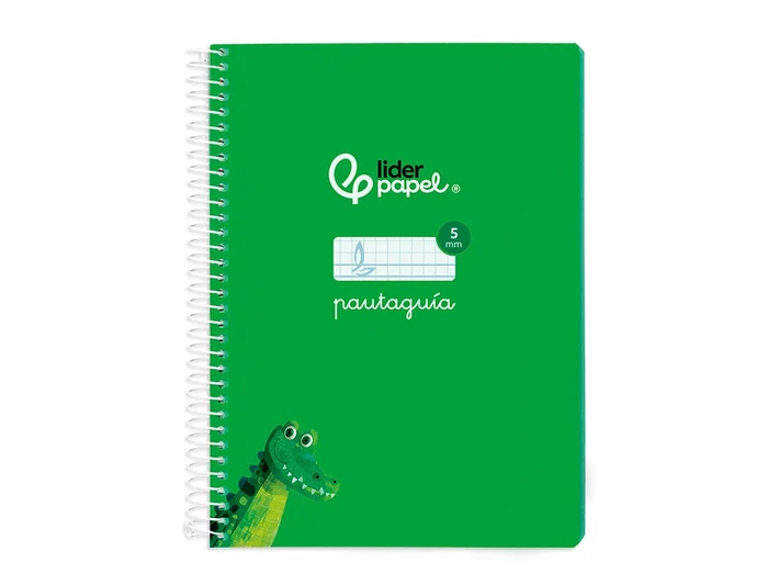 Liderpapel Cuaderno Espiral A5 Pautaguía 40 Hojas 75g Cuadro Pautado 5mm Tapa Blanda Color Verde