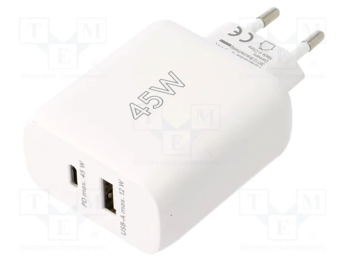 GOOBAY Cargador de red de 45W con USB-A y USB-C Power Delivery, blanco GOOBAY Cargador de red de 45W con USB-A y USB-C Power Delivery, blanco