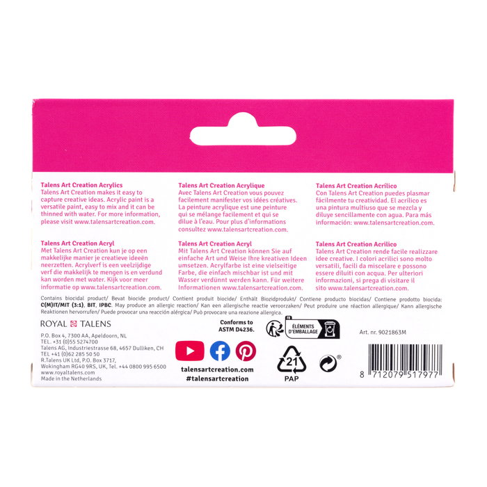 Talens Art Creation Set acrílico Caribbean 6 x 12 ml