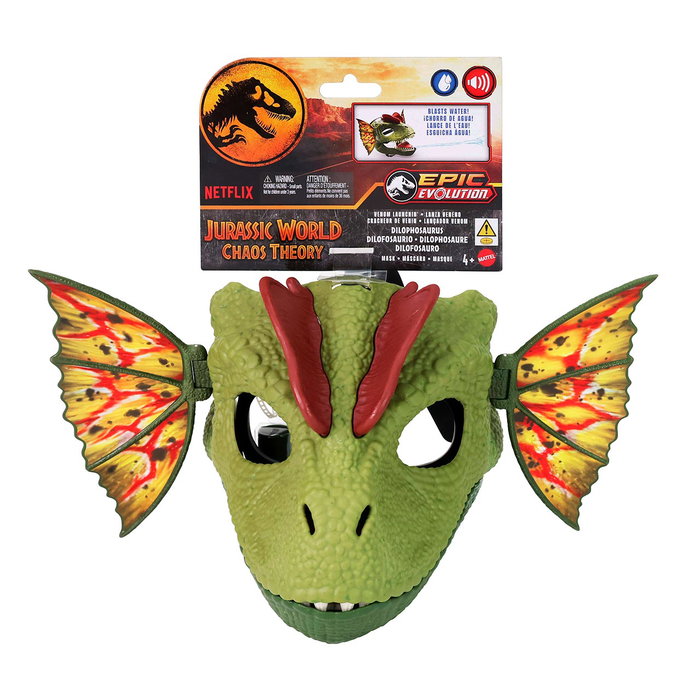 Mattel Jurassic World Máscara Dilofosaurio Hxf55 con Lanzamiento de Agua para Niños +4 Años