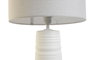 DKD Home Decor Lámpara de Sobremesa de Gres y Poliéster Blanco
