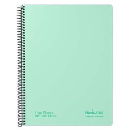 Bloc Navigator Tapa Extra A4 80H Cuadric.4X4 80G Pastel Mint (Set de 5)