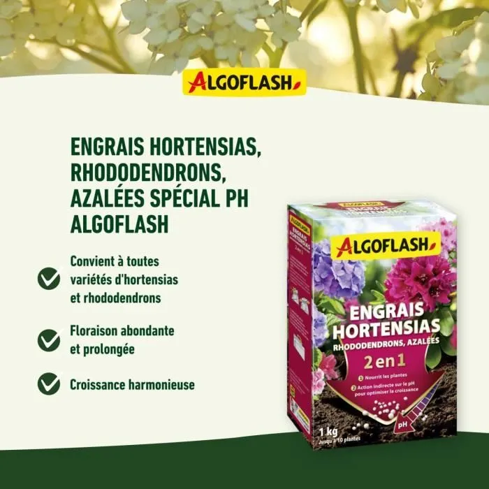 Algoflash Naturasol HORTOPH1N Fertilizante Hyesiah Rododendros Azaleas Ph Special 1kg