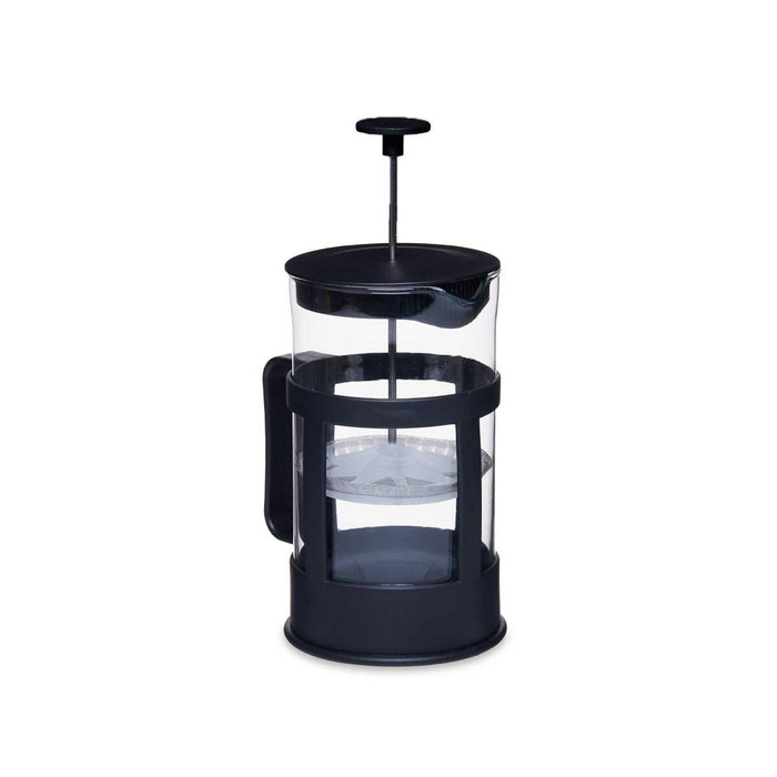 VIVALTO Tetera de Vidrio con Émbolo 600ml Negro-Transparente VIVALTO Tetera de Vidrio con Émbolo 600ml Negro-Transparente