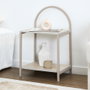 Home Deco Factory Mesita de Noche Terra Nova MDF y Hierro 40x30x63 cm
