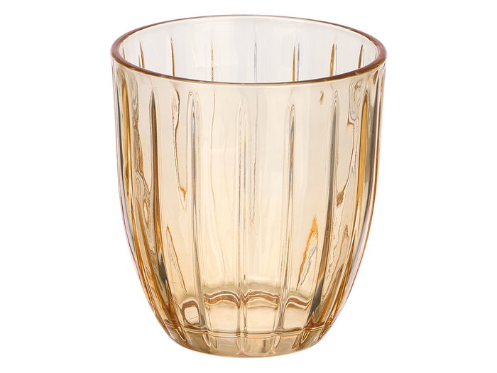 Vivalto Vaso Agua Rayas 300ml Ámbar 8.5x9.5x8.5 cm (Set de 24)