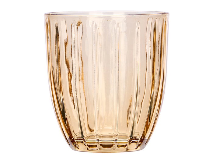 Vivalto Vaso Agua Rayas 300ml Ámbar 8.5x9.5x8.5 cm (Set de 24)