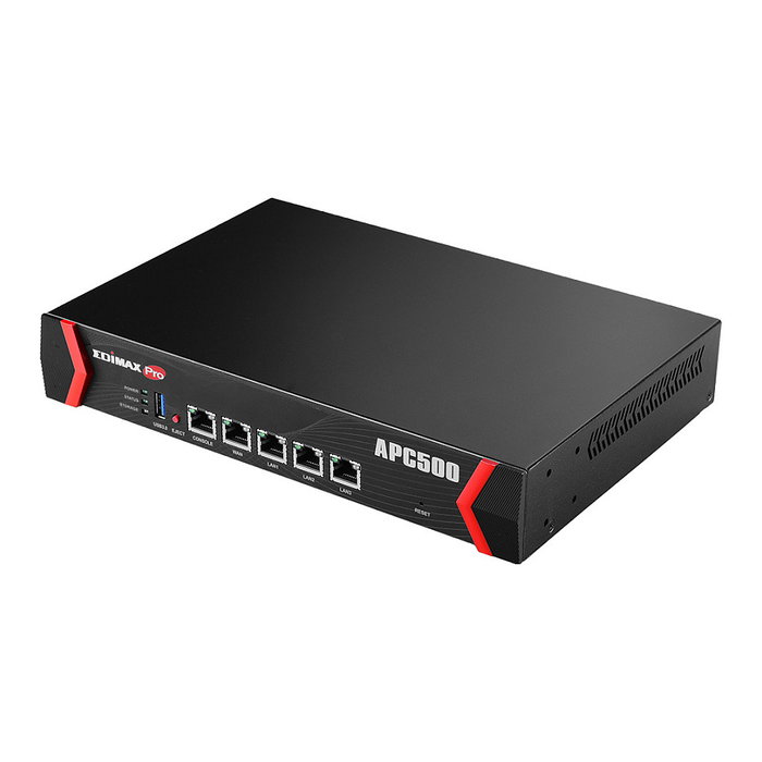 Edimax APC500 - Controlador de Punto de Acceso Inalámbrico, Montaje en Rack, 3 Puertos LAN Gigabit, QoS, Negro