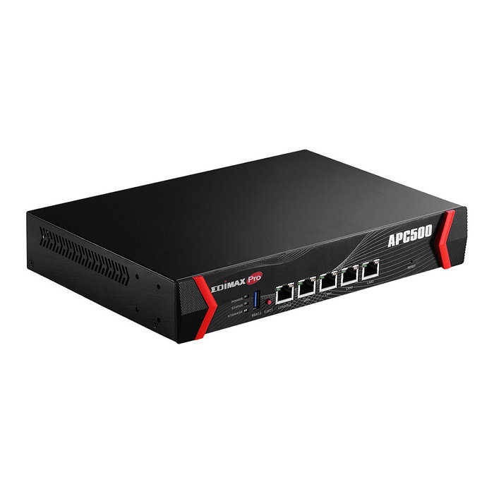Edimax APC500 - Controlador de Punto de Acceso Inalámbrico, Montaje en Rack, 3 Puertos LAN Gigabit, QoS, Negro