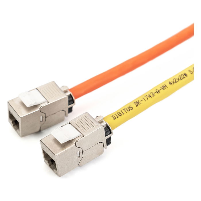 Digitus Keystone Jack Cat6a Apantallado con Organizador de Cables Inteligente, Set 24 Unidades, Plata