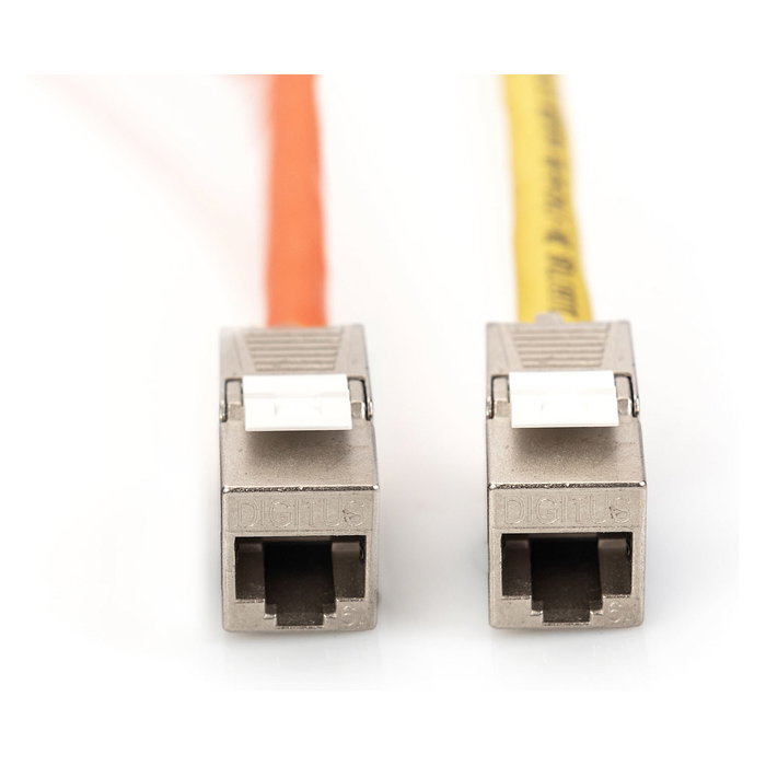 Digitus Keystone Jack Cat6a Apantallado con Organizador de Cables Inteligente, Set 24 Unidades, Plata