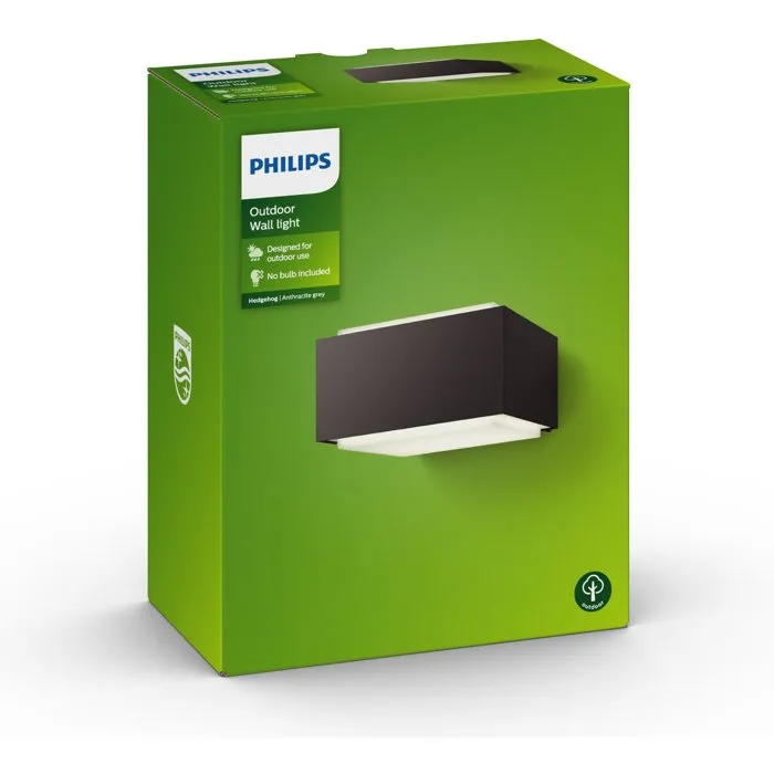 Philips Aplique de exterior Hedgehog Antracita 1x42W
