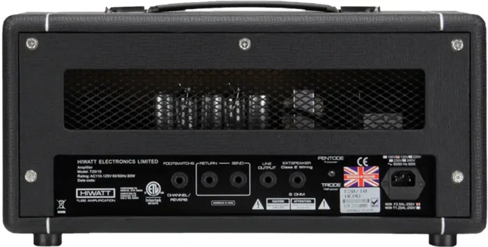 HIWATT T20/10 Cabezal de Guitarra a Válvulas - 20W / 10W, 2 Canales, Reverb