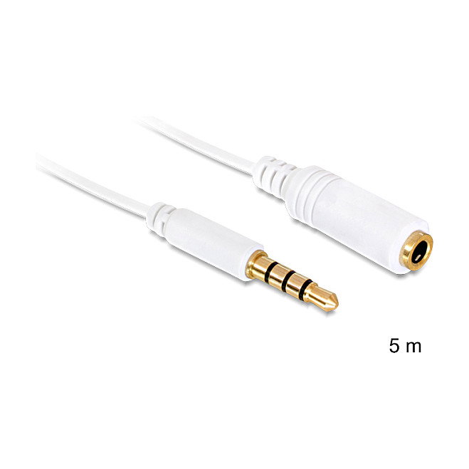 DeLOCK Cable de audio 3,5 mm Macho a Hembra de 5 m