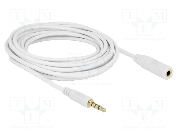 DeLOCK Cable de audio 3,5 mm Macho a Hembra 5m Blanco DeLOCK Cable de audio 3,5 mm Macho a Hembra 5m Blanco