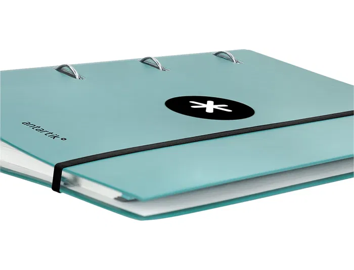 Antartik Carpeta anillas A4 cuadro 5mm forrada 4 anillas 40mm redondas con solapa color menta 90 g