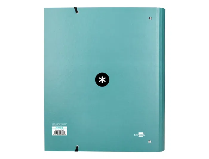 Antartik Carpeta anillas A4 cuadro 5mm forrada 4 anillas 40mm redondas con solapa color menta 90 g