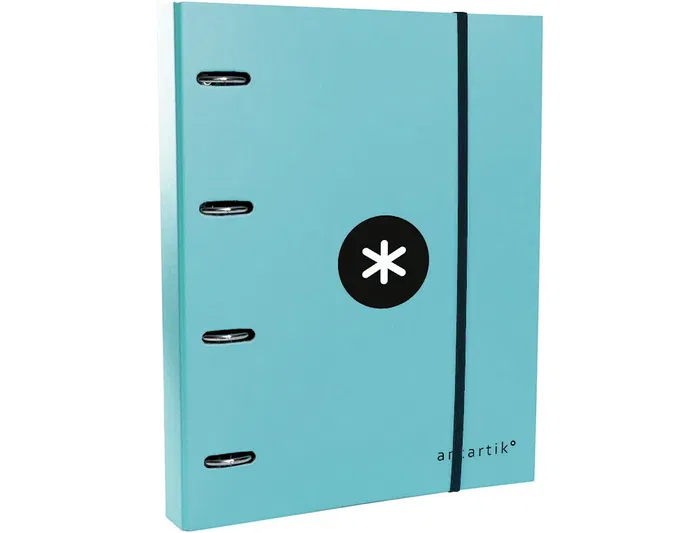 Antartik Carpeta anillas A4 cuadro 5mm forrada 4 anillas 40mm redondas con solapa color menta 90 g