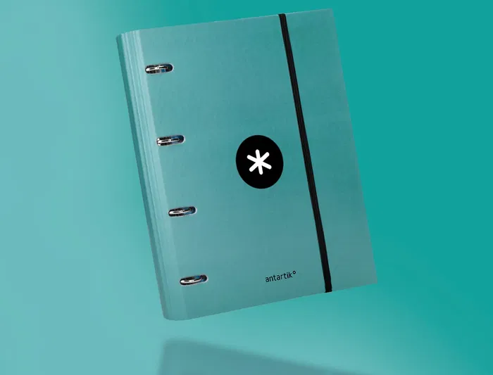 Antartik Carpeta anillas A4 cuadro 5mm forrada 4 anillas 40mm redondas con solapa color menta 90 g