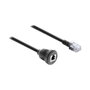 DeLOCK 91086 Cable RJ12 Macho a RJ12 Hembra para Instalación 50 cm Negro