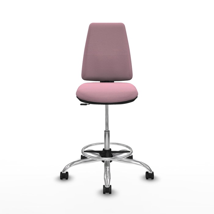 PIQUERAS Y CRESPO Taburete Elche CP Bali rosa con base cromada PIQUERAS Y CRESPO Taburete Elche CP Bali rosa con base cromada