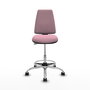 PIQUERAS Y CRESPO Taburete Elche CP Bali rosa con base cromada