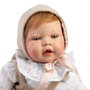 Muñecas Guca Muñeca Reborn Ginebra 42 cm con Pelo Natural Vestido Beige y Accesorios
