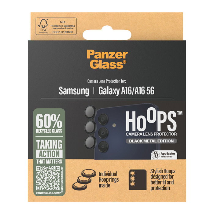 PanzerGlass Hoops Black Protector Lente Cámara Samsung Galaxy A16/A16 5G PanzerGlass Hoops Black Protector Lente Cámara Samsung Galaxy A16/A16 5G