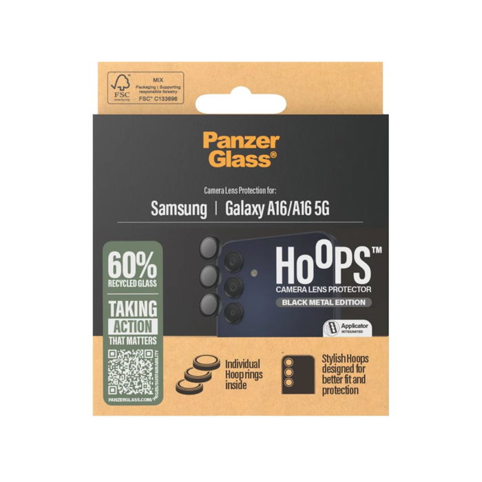 PanzerGlass Hoops Protector de Lente Negro para Samsung Galaxy A16 4G y A16 5G PanzerGlass Hoops Protector de Lente Negro para Samsung Galaxy A16 4G y A16 5G