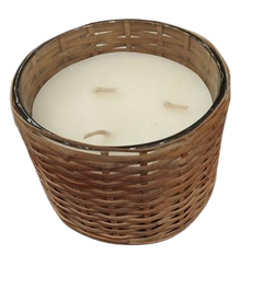 DKD Home Decor Vela Aromática Cera de Soja Cristal Marrón 240gr 11x11x8 cm (4 Unidades)