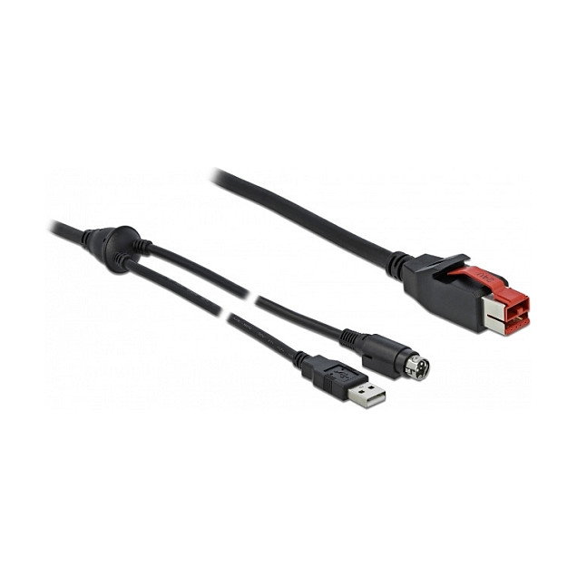 DeLOCK Cable PoweredUSB 24 V a USB Tipo-A y Mini-DIN 3 Pin, 2 m DeLOCK Cable PoweredUSB 24 V a USB Tipo-A y Mini-DIN 3 Pin, 2 m