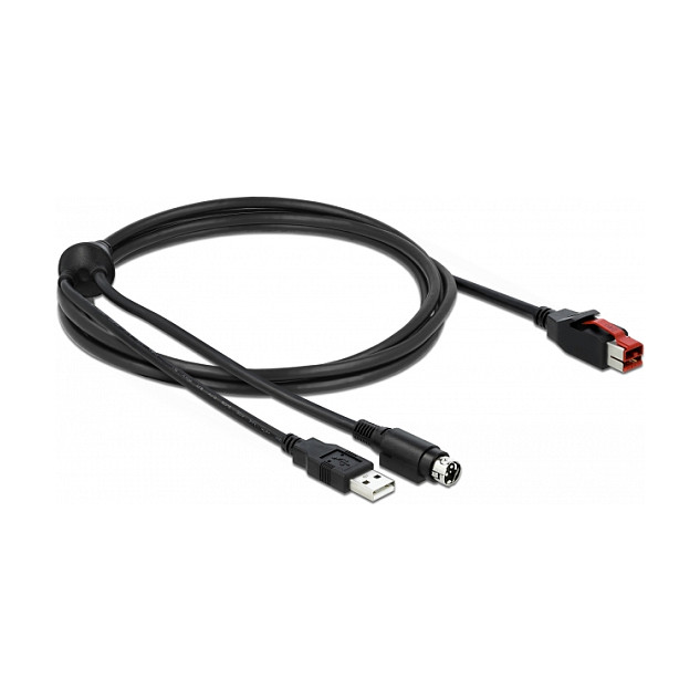 DeLOCK Cable PoweredUSB 24 V a USB Tipo-A y Mini-DIN 3 Pin, 2 m DeLOCK Cable PoweredUSB 24 V a USB Tipo-A y Mini-DIN 3 Pin, 2 m
