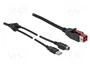 DeLOCK Cable PoweredUSB 24 V a USB Tipo-A + Mini-DIN 3 pin, 2 m