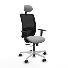 PIQUERAS Y CRESPO Silla de oficina Zulema con mecanismo Sincro/Traslack, Gris claro y Negro