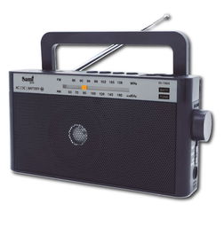 SAMI Radio Multimedia AC/DC, Alimentación por Batería, 2 Bandas, Negro