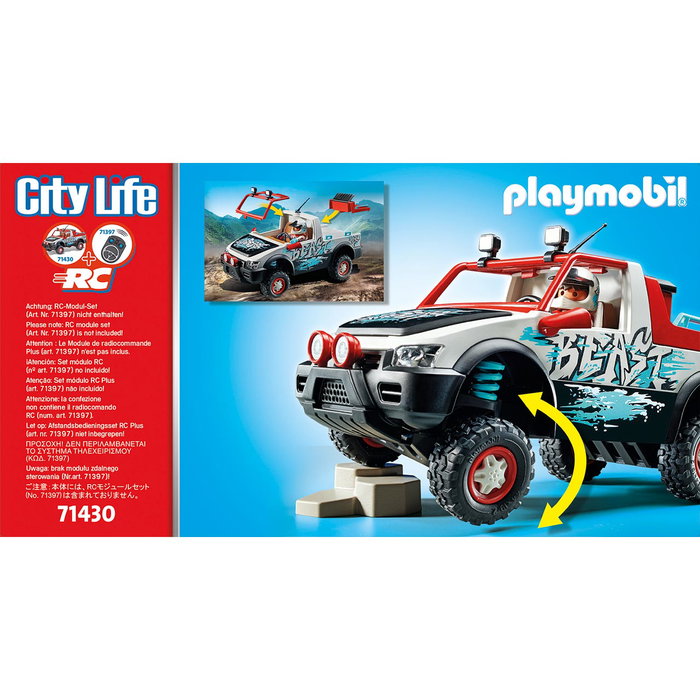 Playmobil Coche De Rally 71430 con Piloto y Eje Delantero Móvil para Carreras