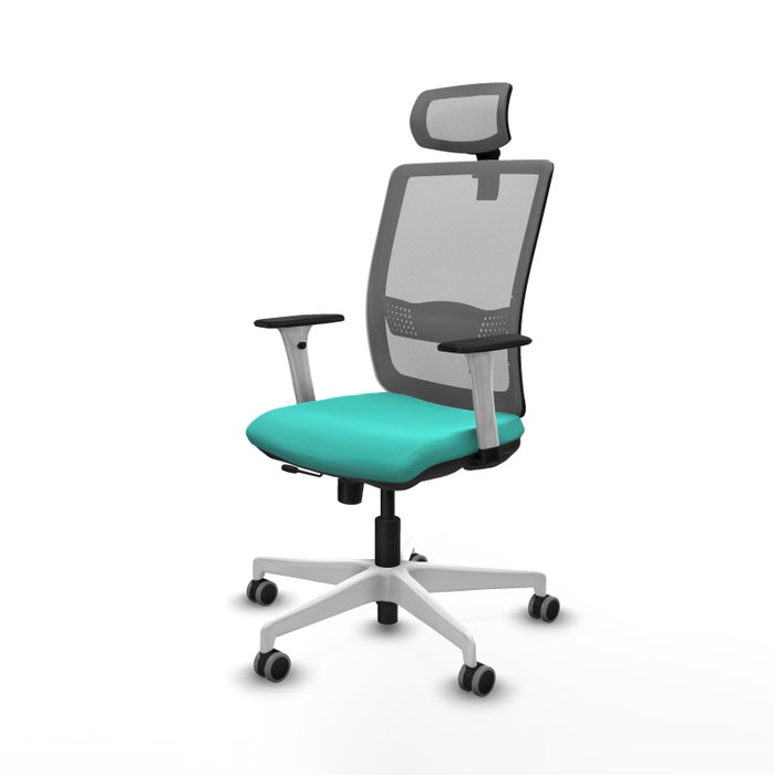 PIQUERAS Y CRESPO Silla de oficina Haches Sincro/Traslack Turquesa y Gris