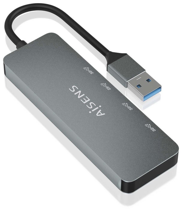 Aisens Hub USB 3.2 Gen2 10Gbps (2x USB-A y 2x USB-C) Gris