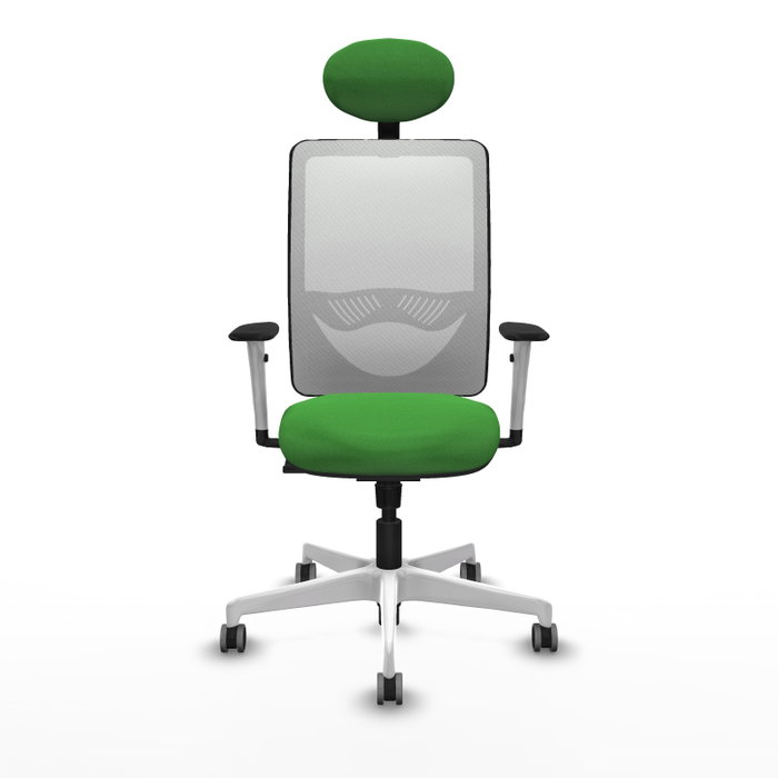 PIQUERAS Y CRESPO Silla de oficina Zulema con mecanismo Sincro, Verde y Blanco