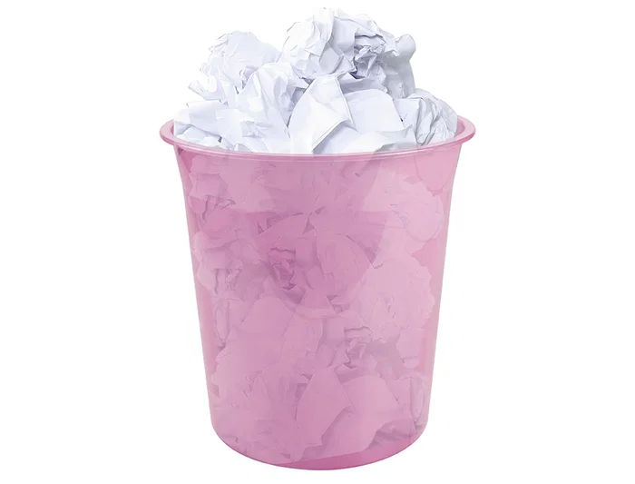 Liderpapel Papelera de Plástico Rosa Translúcido 13 Litros 275x285 mm