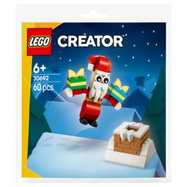 LEGO 30692 Creator Chimenea Navideña con Papá Noel, Juego de Construcción, 60 Piezas, Regalo Navideño para Niños de 6 Años o Más