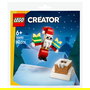 LEGO 30692 Creator Chimenea Navideña con Papá Noel, Juego de Construcción, 60 Piezas, Regalo Navideño para Niños de 6 Años o Más
