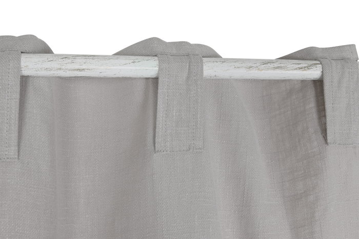 DKD Home Decor Cortina Cottage Gris Claro Lino 260 x 140 cm (2 Unidades)