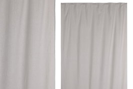 DKD Home Decor Cortina de Lino 140x260 cm Gris Claro con Trabilla Oculta